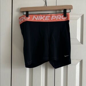 Nike Pro Black and Orange Shorts